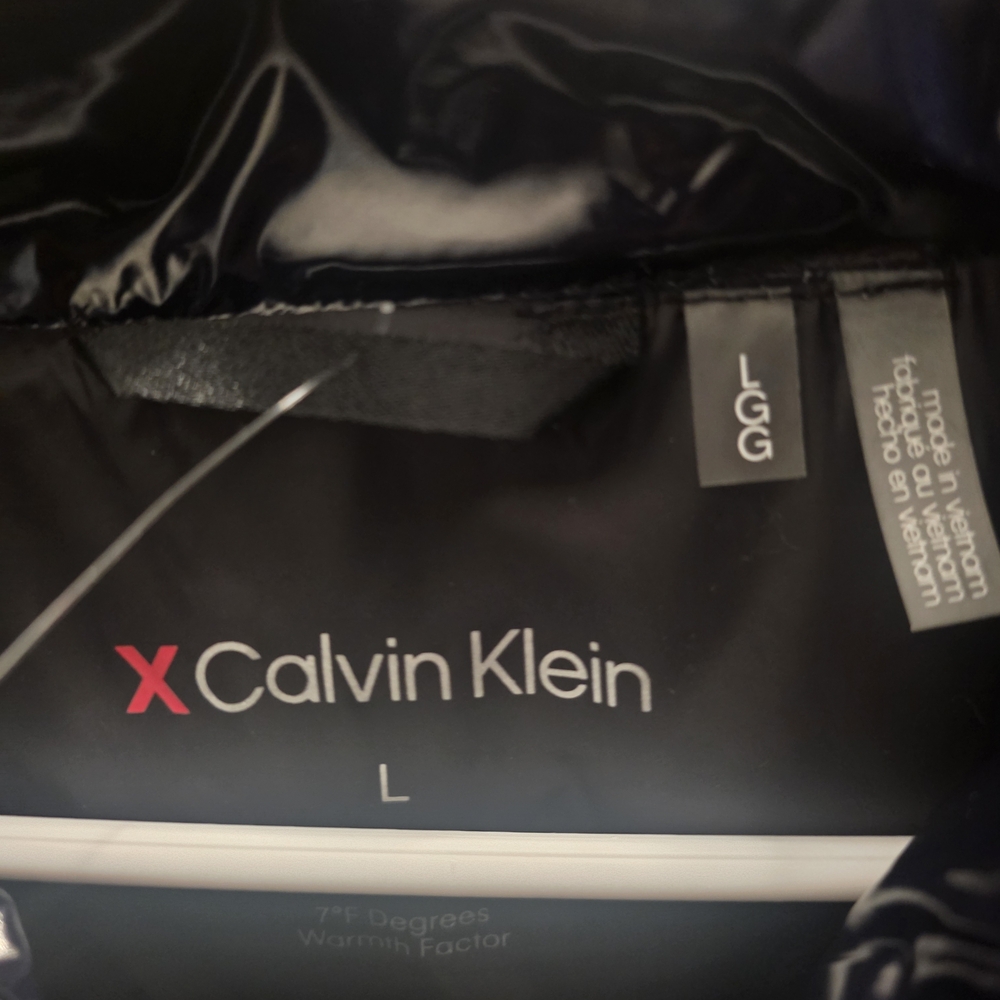 🆕Calvin Klein Men’s Large BlackPuffer Jacket Lightweight Quilted Winter Coat CK - Picture 5 of 8